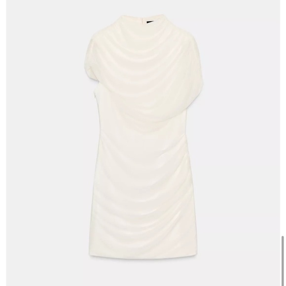 Zara NWT short dress with combination cape white 4772/232 - Picture 6 of 13